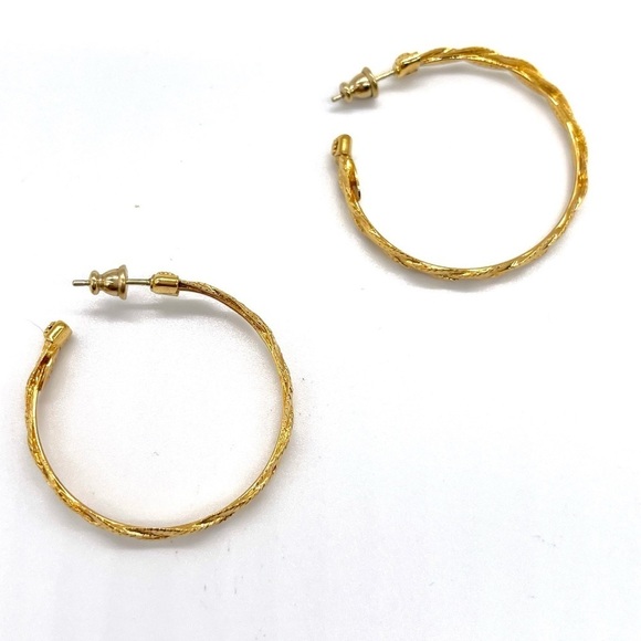Gas Bijoux's Gold Tone Brass Braided Hoop Earrings - Picture 5 of 6
